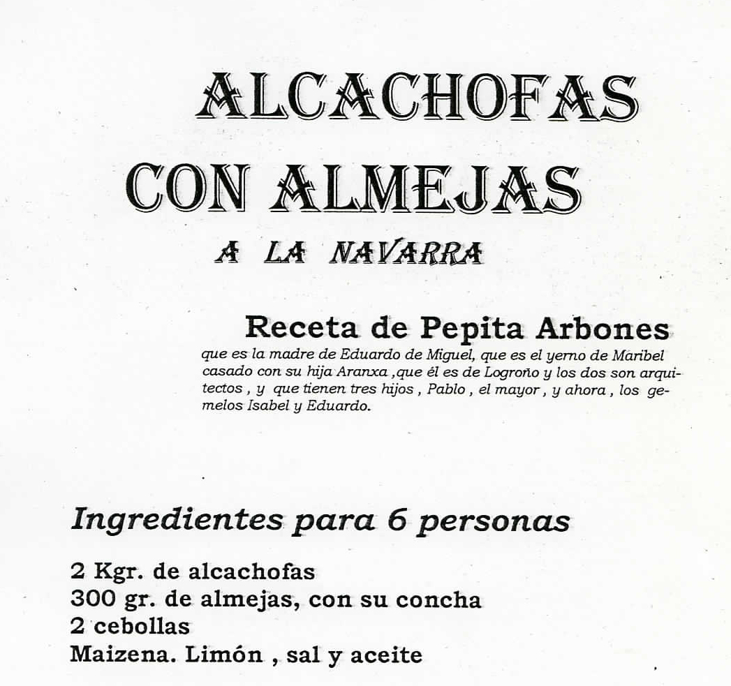 alcachofas con almejas